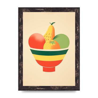 Minimalist Fruit Bowl Risograph Print