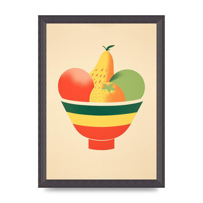 Minimalist Fruit Bowl Risograph Print