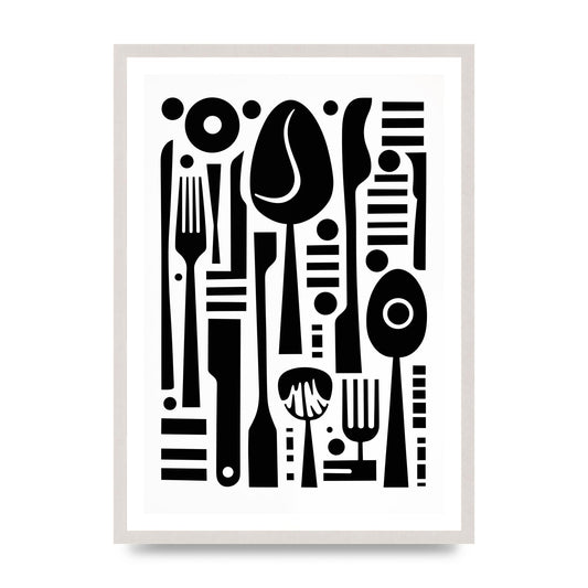 Geometric Kitchen Utensils Riso Art