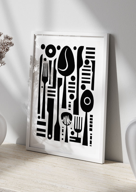 Geometric Kitchen Utensils Riso Art
