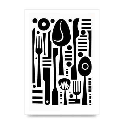 Geometric Kitchen Utensils Riso Art