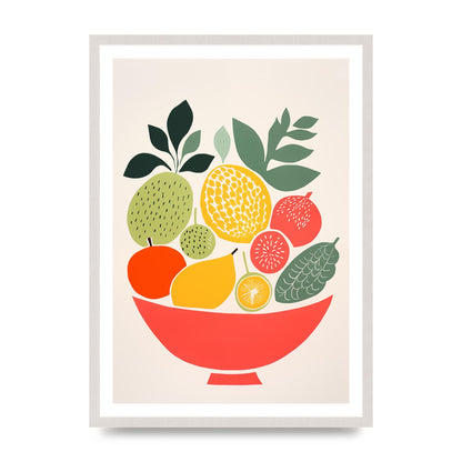 Fruit Bowl Silhouettes Minimalist Riso