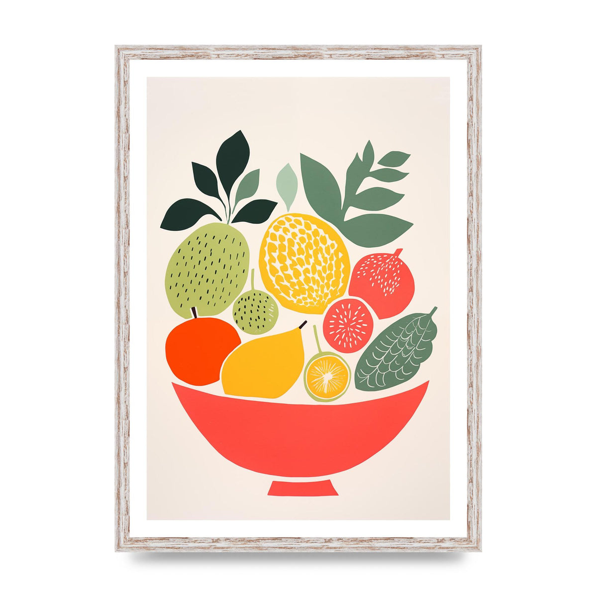 Fruit Bowl Silhouettes Minimalist Riso