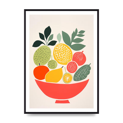 Fruit Bowl Silhouettes Minimalist Riso