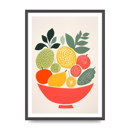 Fruit Bowl Silhouettes Minimalist Riso