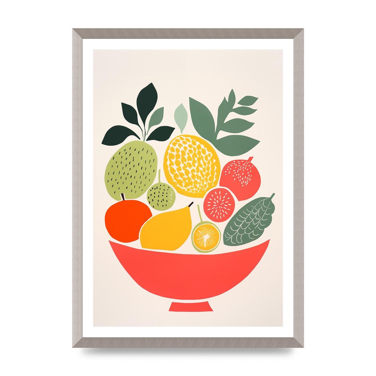 Fruit Bowl Silhouettes Minimalist Riso