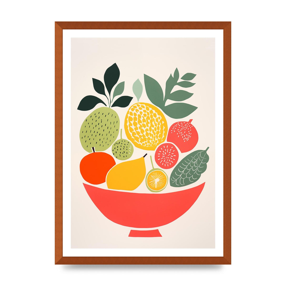 Fruit Bowl Silhouettes Minimalist Riso