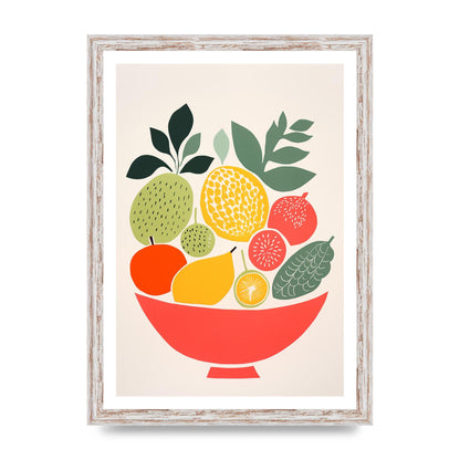 Fruit Bowl Silhouettes Minimalist Riso