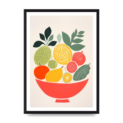 Fruit Bowl Silhouettes Minimalist Riso