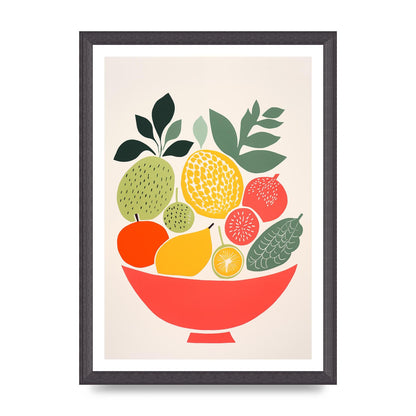 Fruit Bowl Silhouettes Minimalist Riso