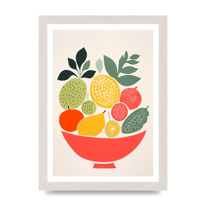 Fruit Bowl Silhouettes Minimalist Riso
