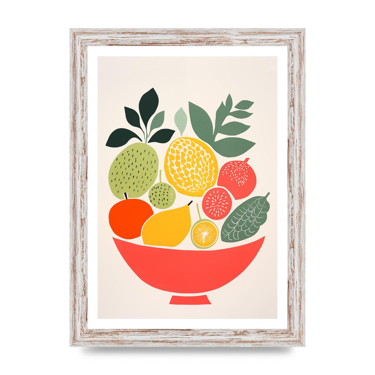 Fruit Bowl Silhouettes Minimalist Riso