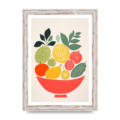 Fruit Bowl Silhouettes Minimalist Riso