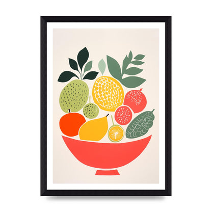 Fruit Bowl Silhouettes Minimalist Riso
