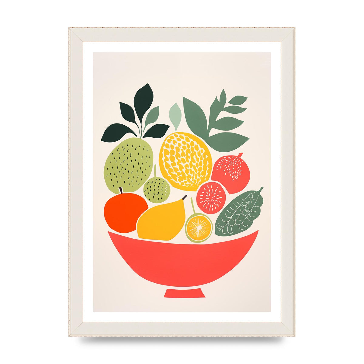 Fruit Bowl Silhouettes Minimalist Riso