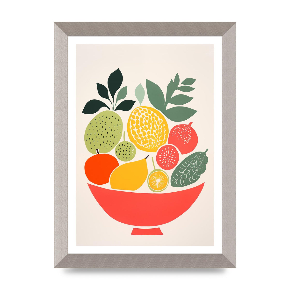 Fruit Bowl Silhouettes Minimalist Riso
