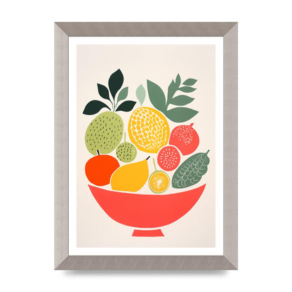 Fruit Bowl Silhouettes Minimalist Riso