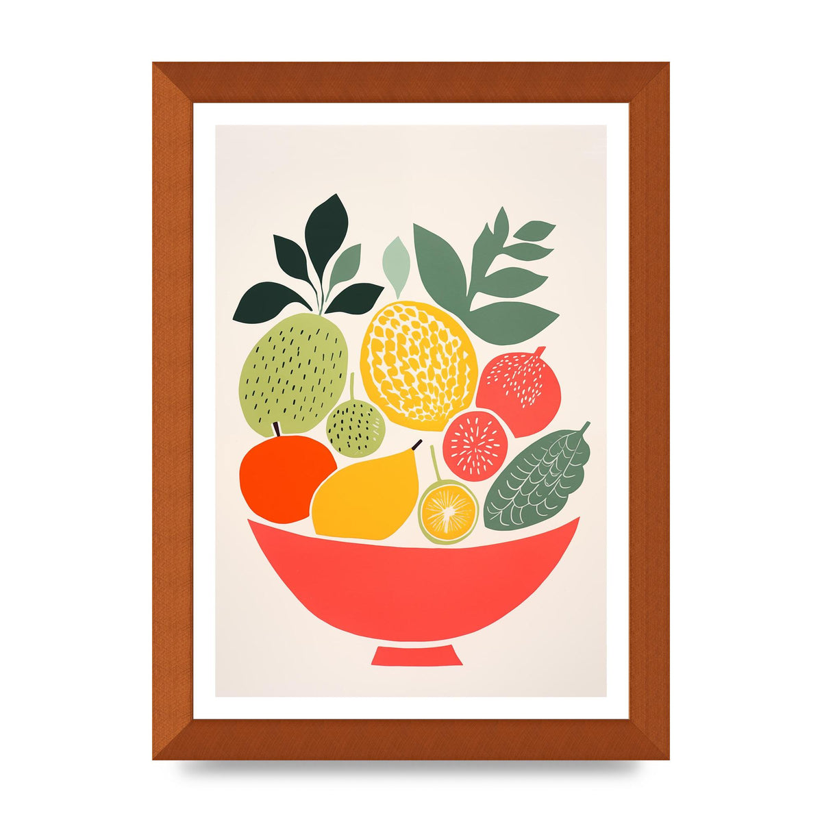 Fruit Bowl Silhouettes Minimalist Riso