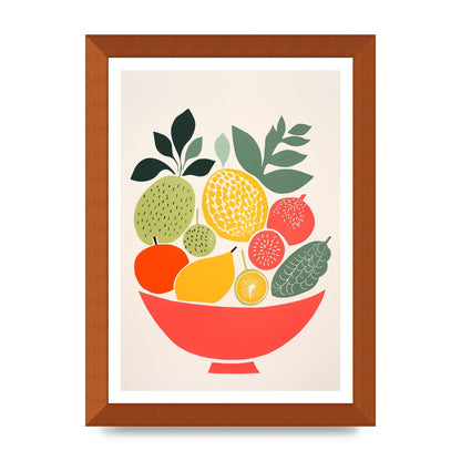 Fruit Bowl Silhouettes Minimalist Riso