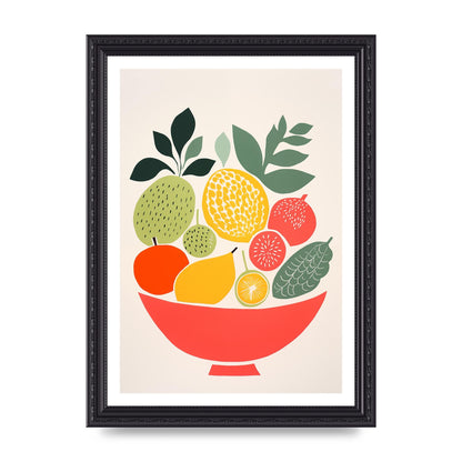 Fruit Bowl Silhouettes Minimalist Riso