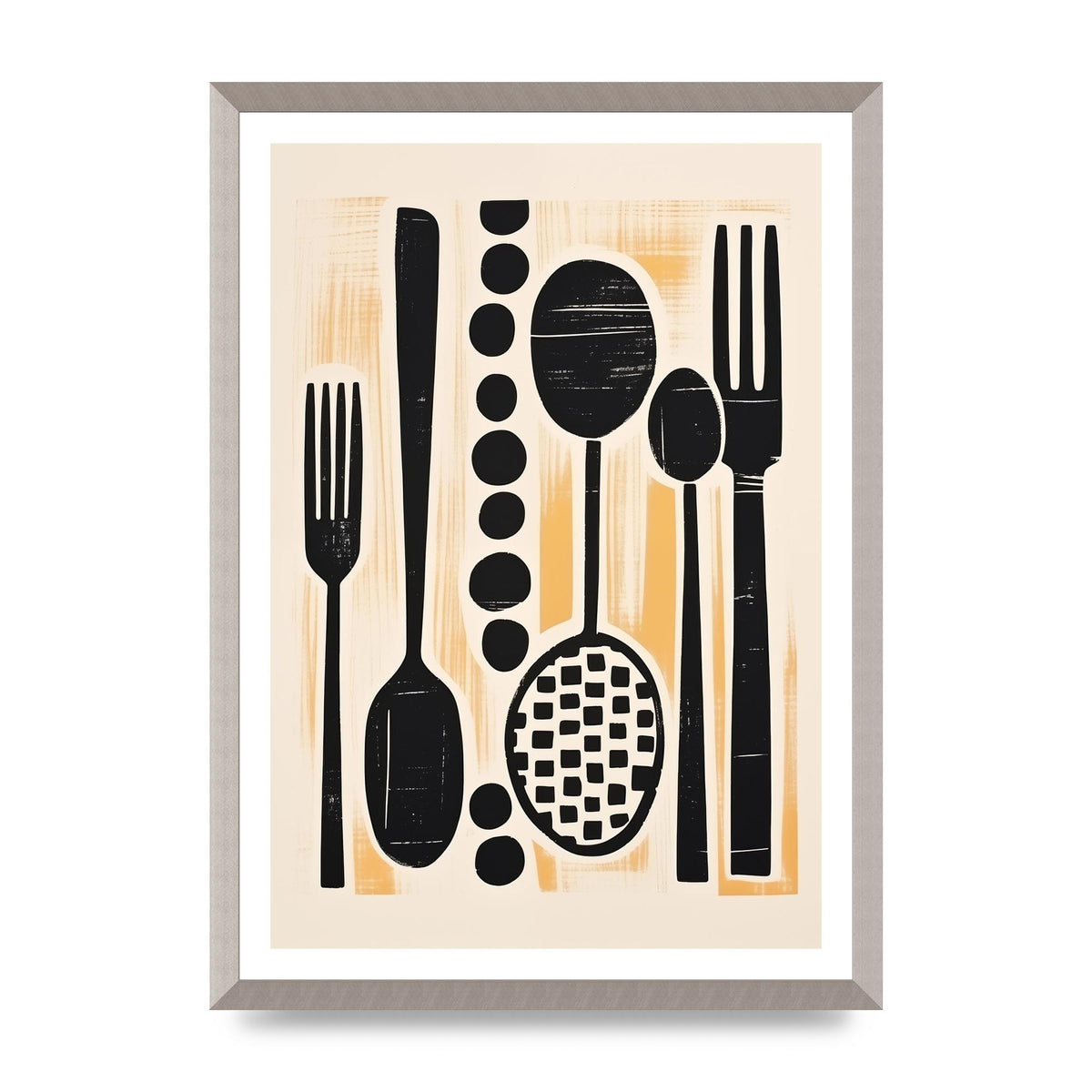 Kitchen Trio Geometric Risograph Print