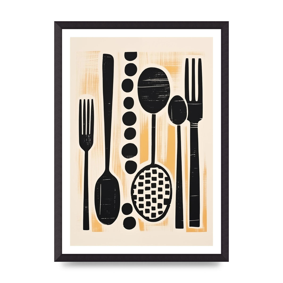 Kitchen Trio Geometric Risograph Print