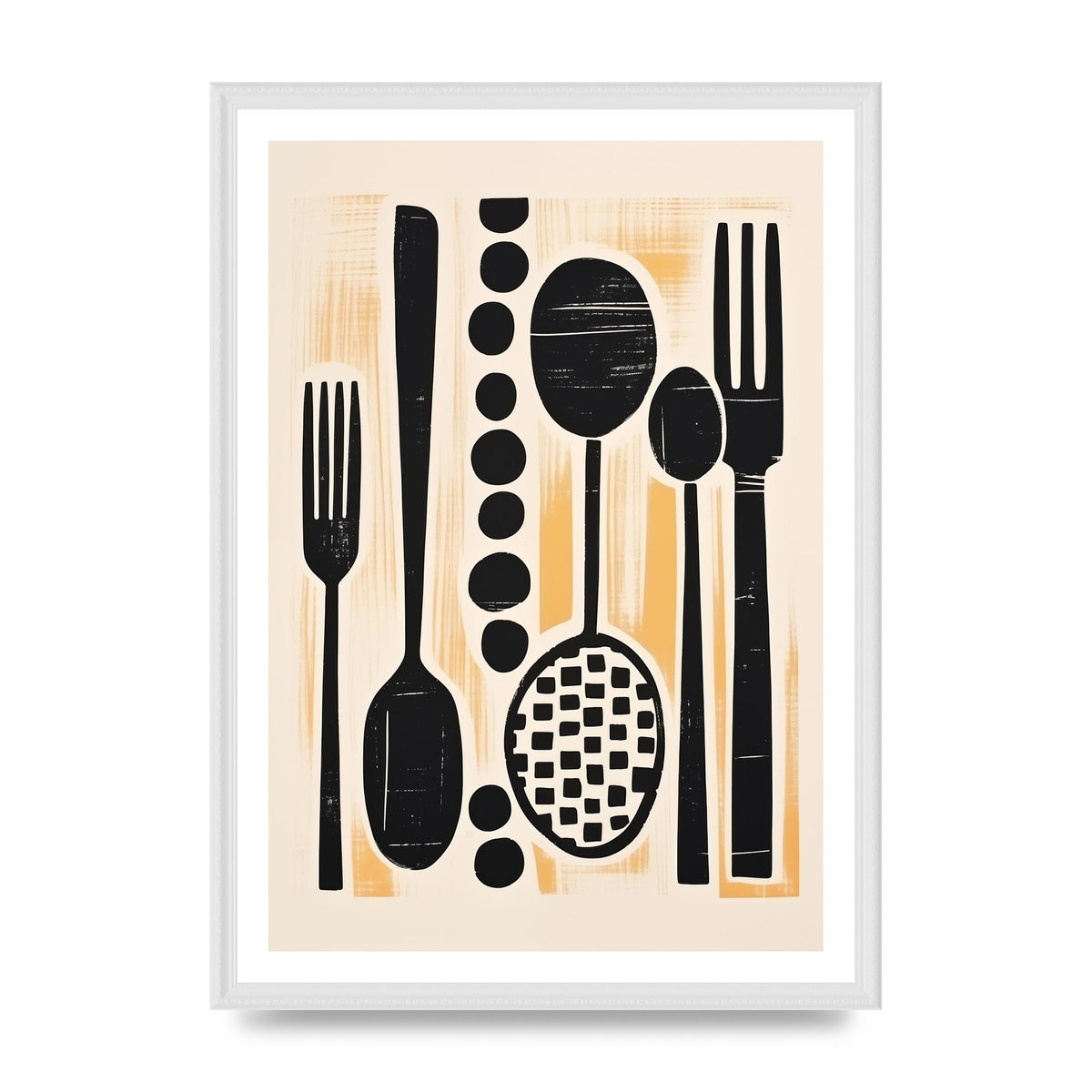 Kitchen Trio Geometric Risograph Print