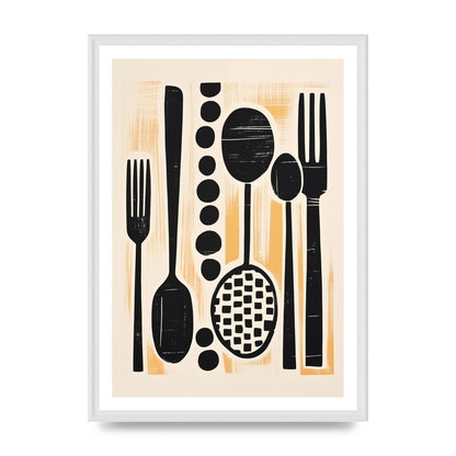 Kitchen Trio Geometric Risograph Print