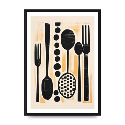Kitchen Trio Geometric Risograph Print