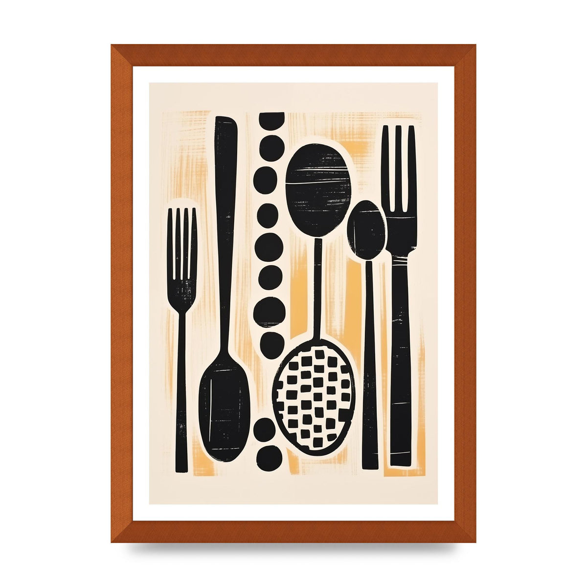 Kitchen Trio Geometric Risograph Print