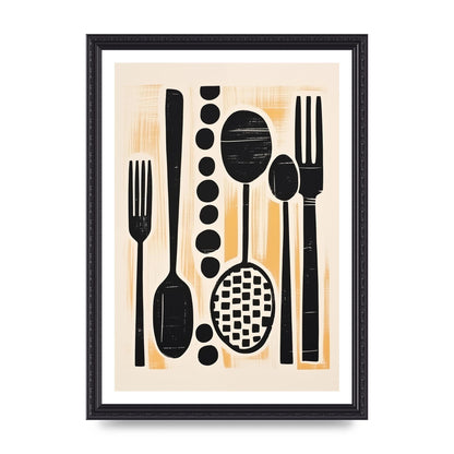 Kitchen Trio Geometric Risograph Print