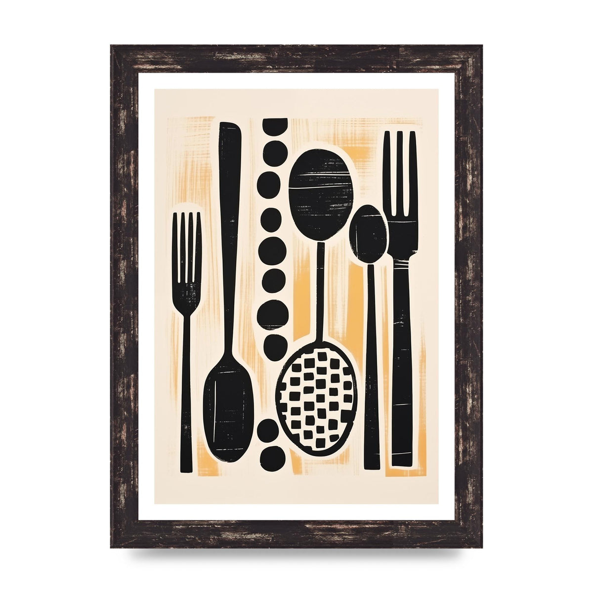 Kitchen Trio Geometric Risograph Print