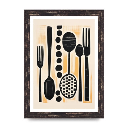 Kitchen Trio Geometric Risograph Print