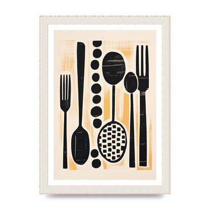Kitchen Trio Geometric Risograph Print