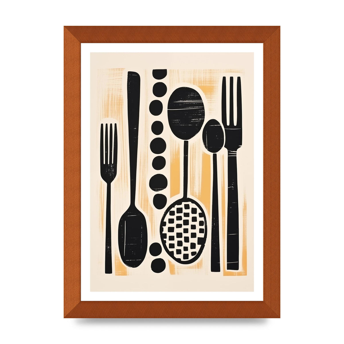 Kitchen Trio Geometric Risograph Print