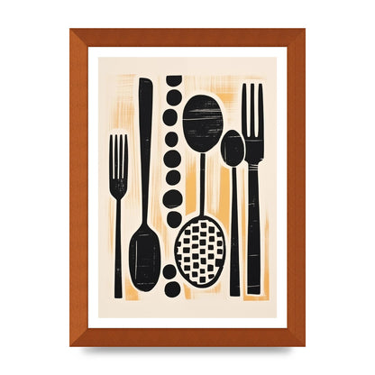 Kitchen Trio Geometric Risograph Print