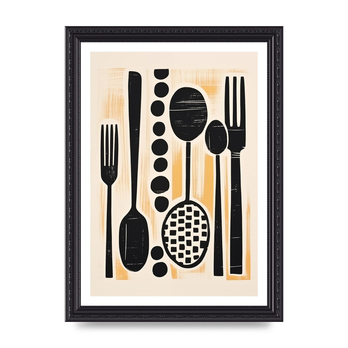 Kitchen Trio Geometric Risograph Print