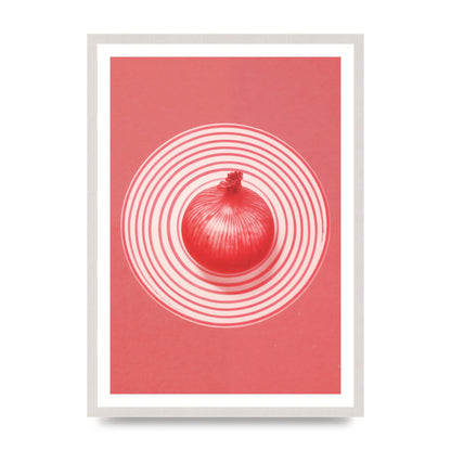 Concentric Circles Red Onion Risograph