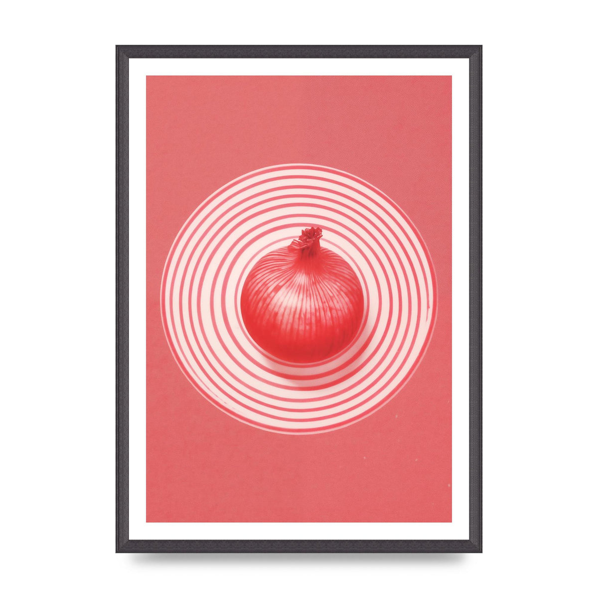 Concentric Circles Red Onion Risograph