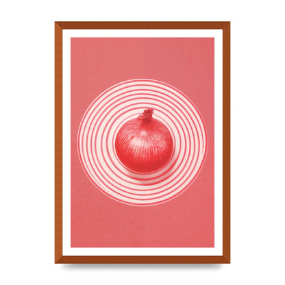 Concentric Circles Red Onion Risograph