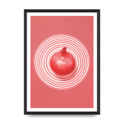 Concentric Circles Red Onion Risograph