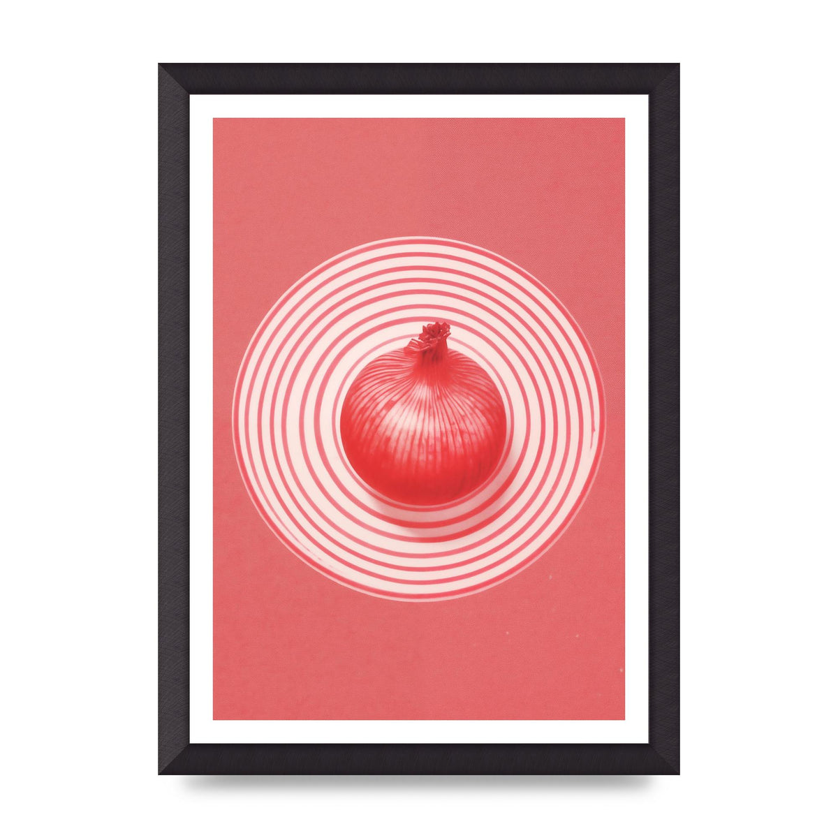 Concentric Circles Red Onion Risograph