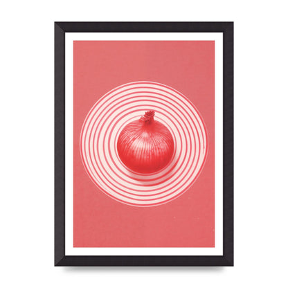 Concentric Circles Red Onion Risograph