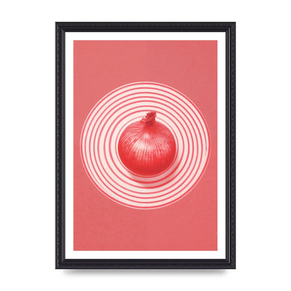 Concentric Circles Red Onion Risograph