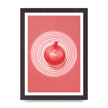 Concentric Circles Red Onion Risograph