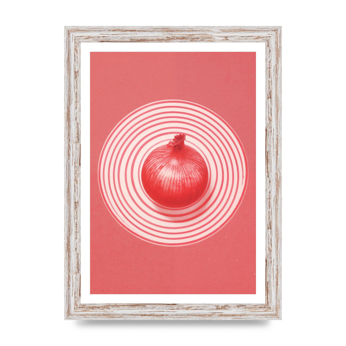 Concentric Circles Red Onion Risograph