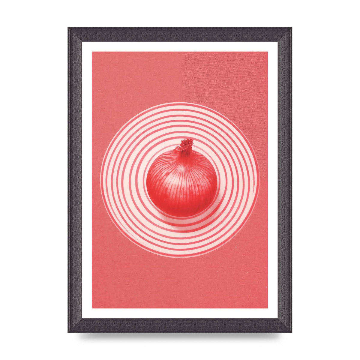 Concentric Circles Red Onion Risograph