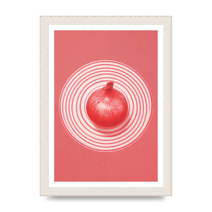 Concentric Circles Red Onion Risograph