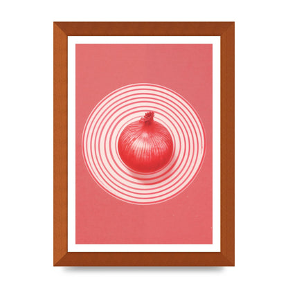 Concentric Circles Red Onion Risograph