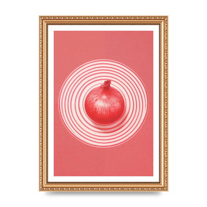 Concentric Circles Red Onion Risograph